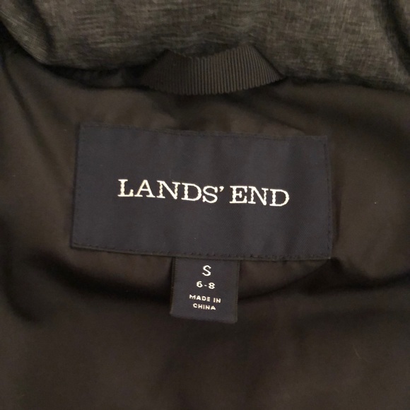 Lands' End Grey Down Winter Coat Mid Thigh - Picture 5 of 7
